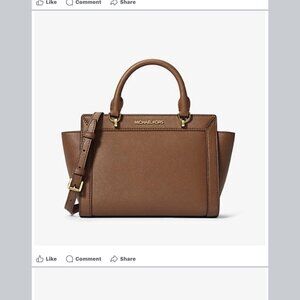 MICHAEL KORS BRANDI LEATHER SATCHEL LUGGAGE BROWN